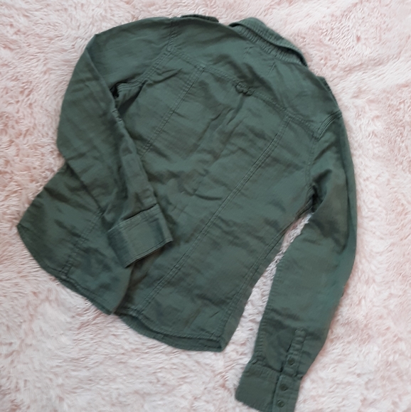 SOLD @MARKET! Boho hippie upcycled army greenish grey toned soft and gorg top! - Picture 6 of 9